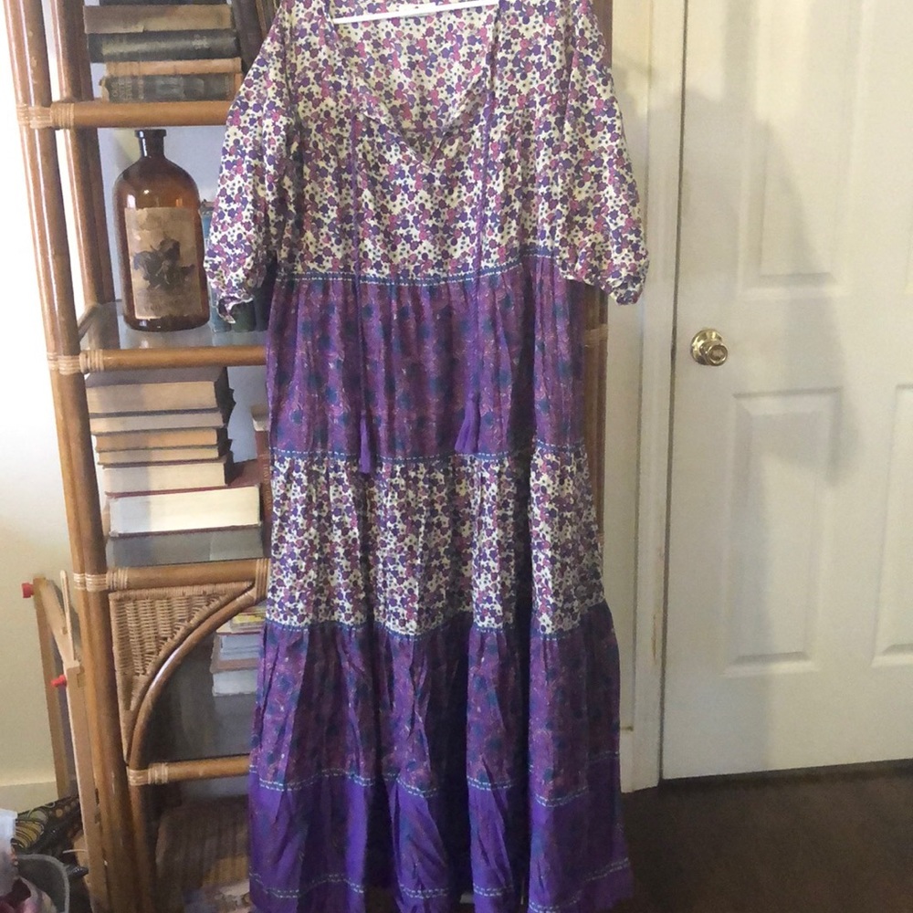 NWOT Natural Life Boho Tiered Purple Dress